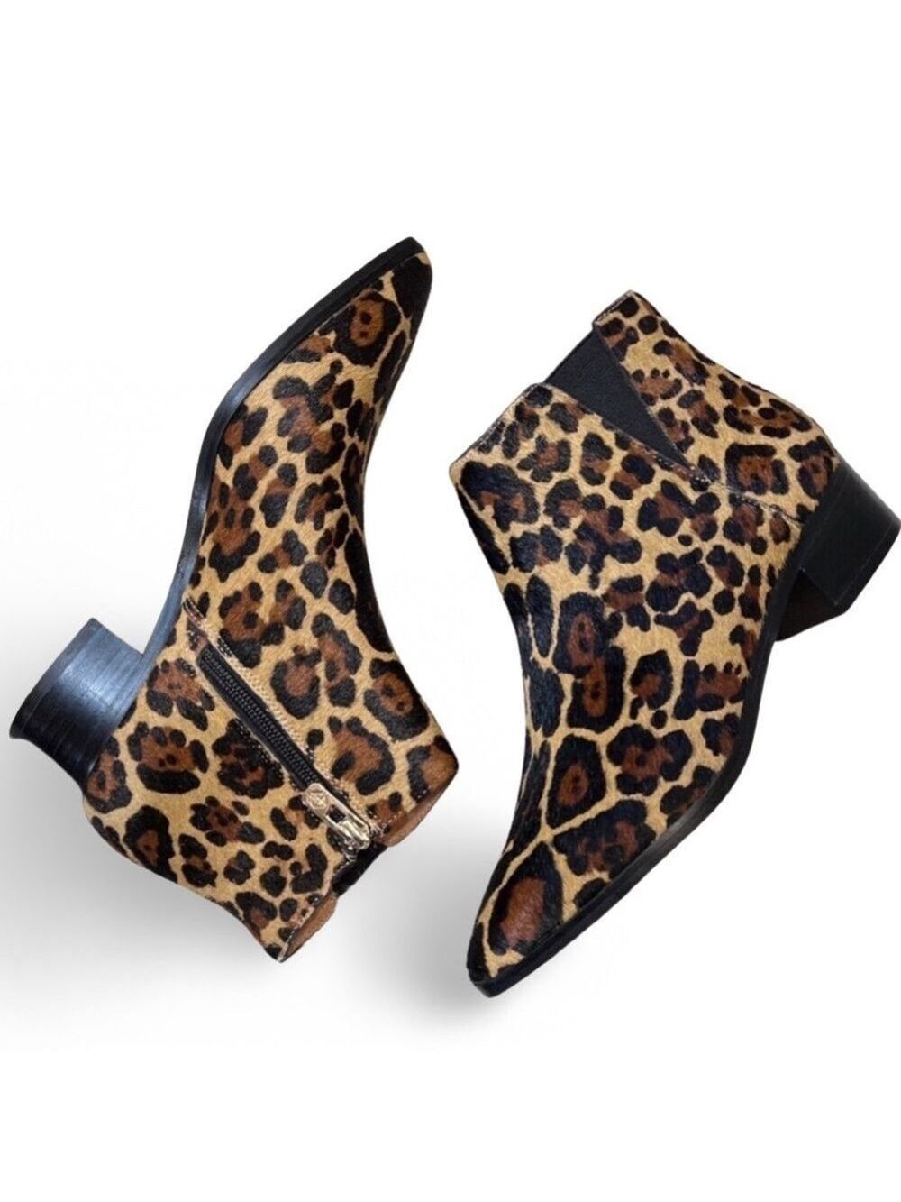 Antonio Melani Real Leather Animal Print Booties Size 6